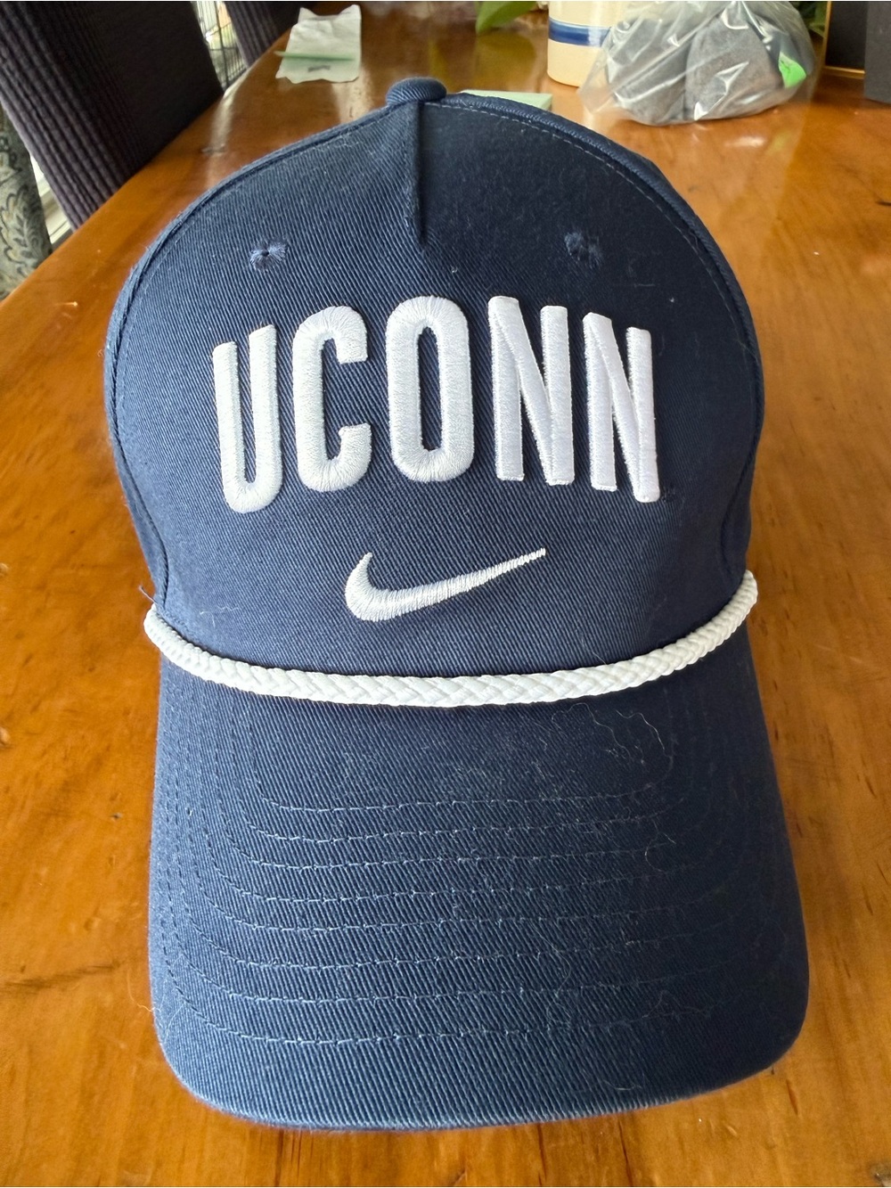 Nike Navy UCONN Cap with White Rope Trim